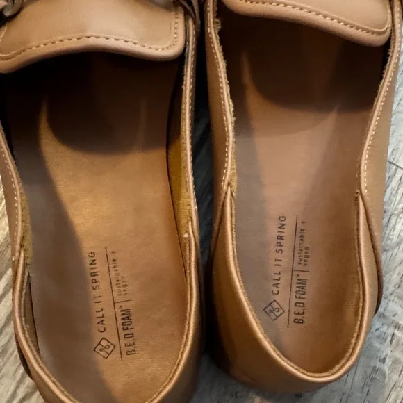 Call it Spring Brown Leather Loafers with Chain Detail - Picture 5 of 7